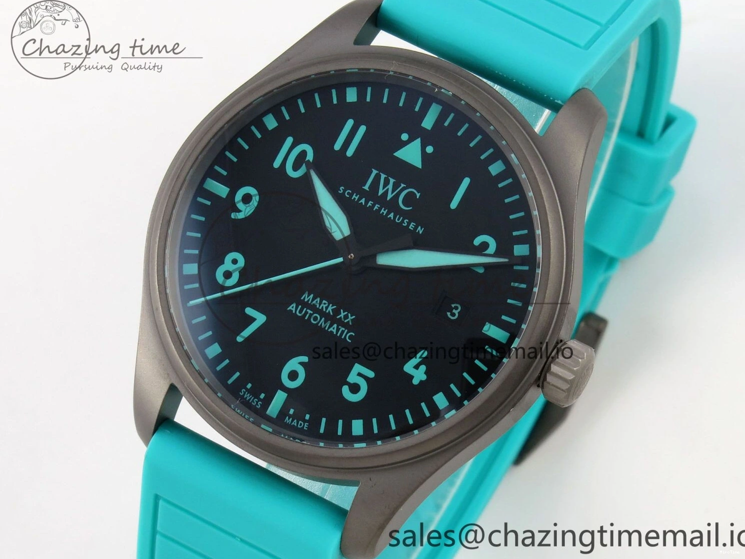 MIROTIME 1227 Pilot Mark XX BLSF 1:1 Best Edition Black Blue Dial on Blue Rubber Strap MIYOTA Sleek 6989